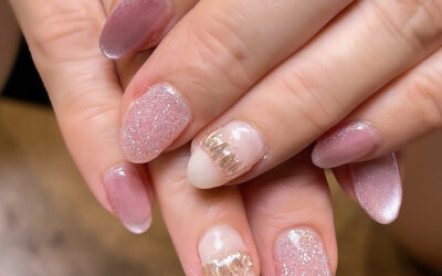 くすみピンク×シアーで柔らかく、